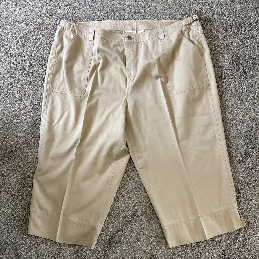 Liz Claiborne Women's Capri‎ Pants Tan Petite Plus Size 22